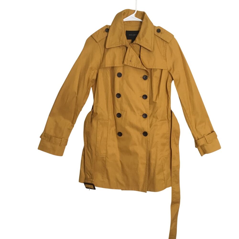 Banana Republic Factory Pop Color Trench Yellow Coat Sz S